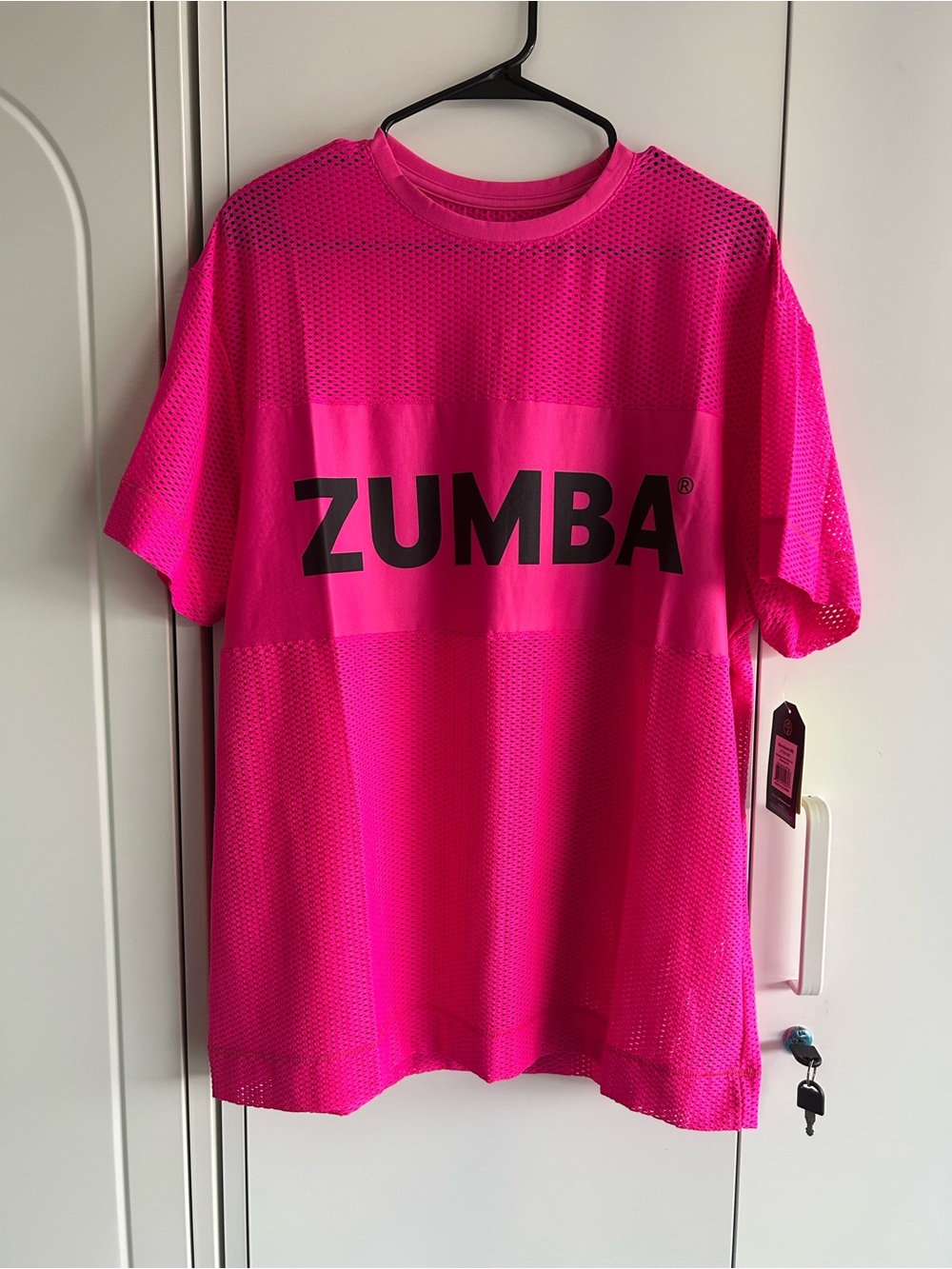 Zumba Ultrabright Pink Mesh Top